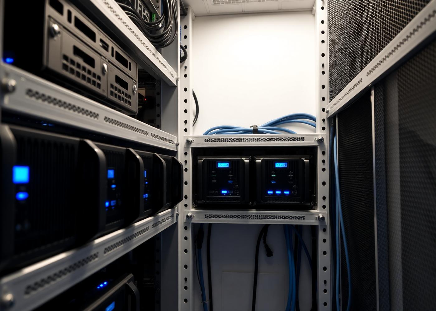 Rack-mounted battery UPS units supporting critical circuits